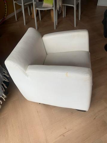 Witte leren fauteuil - gratis af te halen
