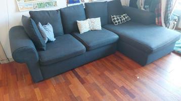 Comfortabele hoekbank donkerblauw