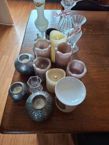 Kaarsen met battery,vaarsjes,waxine houders,