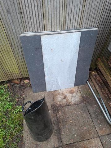 Kolenkit en tegels als ondervloer voor houtkachel