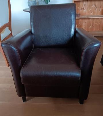 Bruine lederen fauteuil