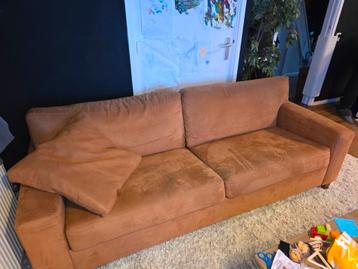 Bruin/Oranje 3-zitsbank - Snel ophalen!