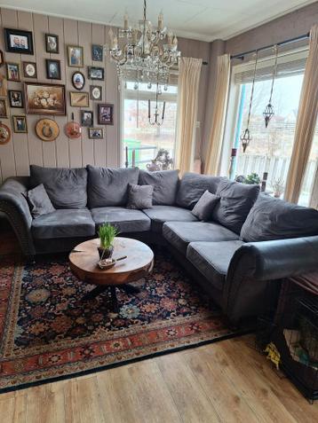 Microleder hoekbank chocoladebruin