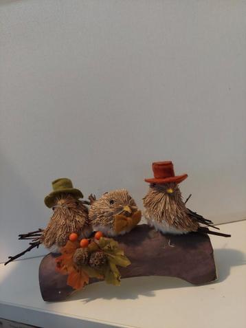 Herfstdecoratie: Vogeldecoratie op tak