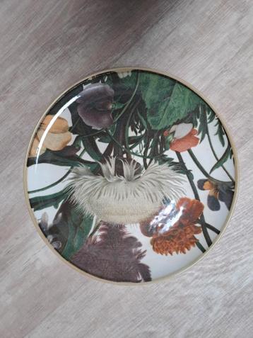 Decoratie bord bloemen, aardewerk.