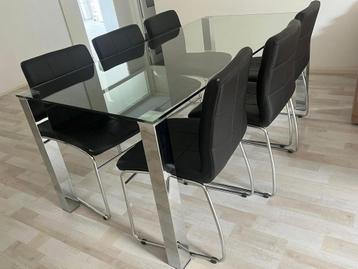 GRATIS AFHALEN Moderne glazen eettafel