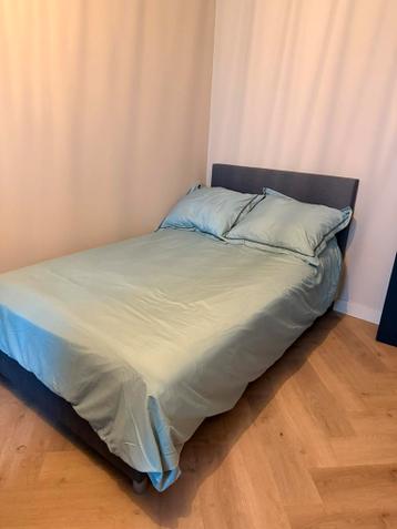 Grijs gestoffeerde boxbed 120x200