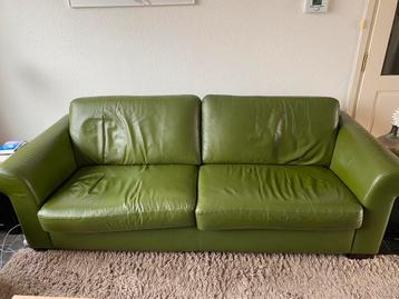 2,5 lederen zitbank kleur groen