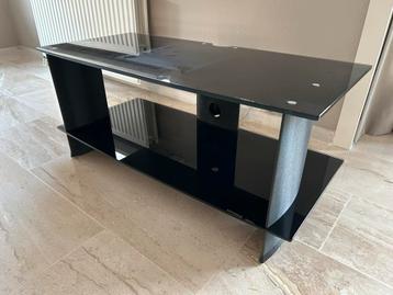 Zwart glazen audiomeubel (95x44x41 cm)