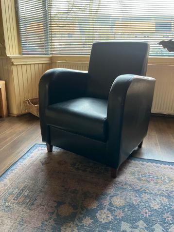 Zwarte leren fauteuil - Gebruikt, goede conditie