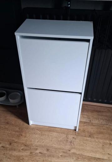 Witte schoenenkast met 2 vakken