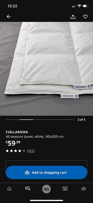 IKEA FJÄLLARNIKA donsdeken