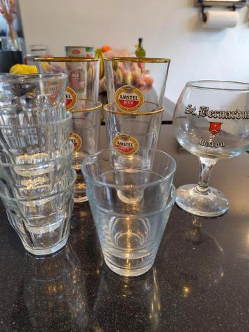Diverse Glazen: Amstel, Duralex, St. Bernardus