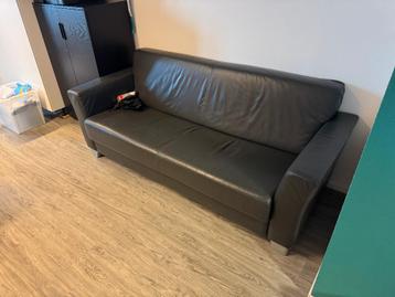 Bank skai leer antraciet. 200cm breed, 80cm diep, 70cm hoog