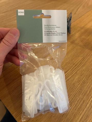 GRATIS OPHALEN - Gordijn haak / instikhaken 55 mm HEMA