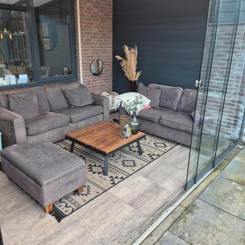 Grijze loungebanken set