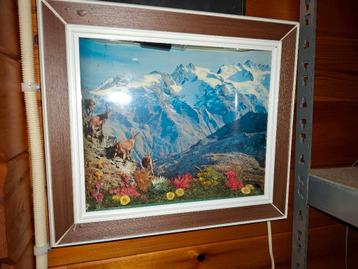 Jaren 70 lampje met 3D tafereel.