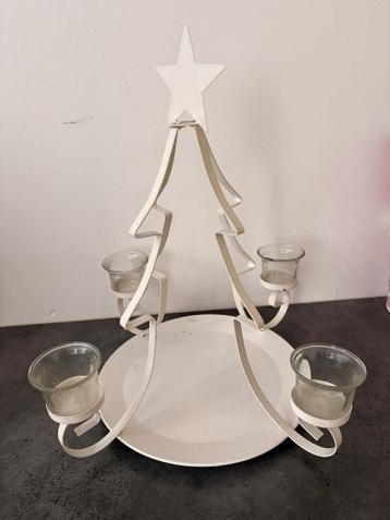 Witte kerstboom kandelaar