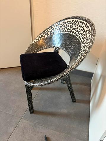 Stoelen, Mozaiek, zwart-wit, 70x70x50 (zitting 50 hoog)