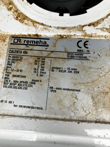 Remeha Calenta 40C Onderdelen