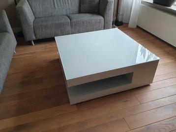 Salontafel 1x1 met glas + 2 banken (2 & 2,5 zits)