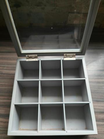 Theedoos grijs , 9 vaks