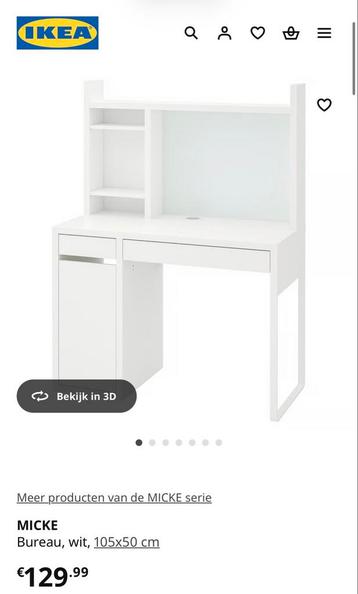 MICKE wit bureau ikea