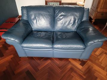 Zits bank - blauw/grijs - kleine beschadiging