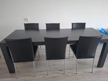 Eetrafel 2m met 6 stoelen