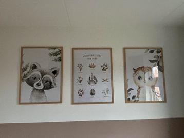 Posters incl. Lijsten bosdiren
