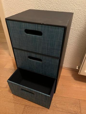 Klein blauw ladekastje - 50x30x26cm