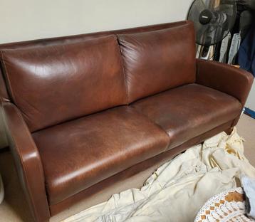 Gratis leren tweezitsbank in zeer goede staat