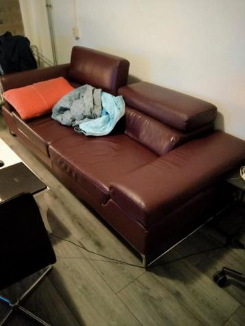 BANKSTEL 3 PERSOON ECHTE ORGINAAL LEDER GRATIS OPHALEN