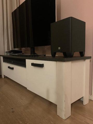 Gratis Tv meubel wit met zwart