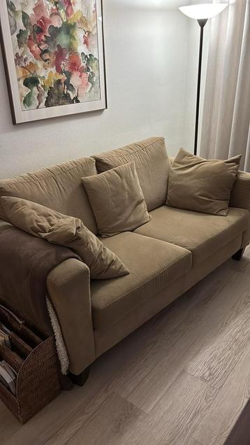 Bank (stof- 2,5 zits, zandkleur, diepe zit)