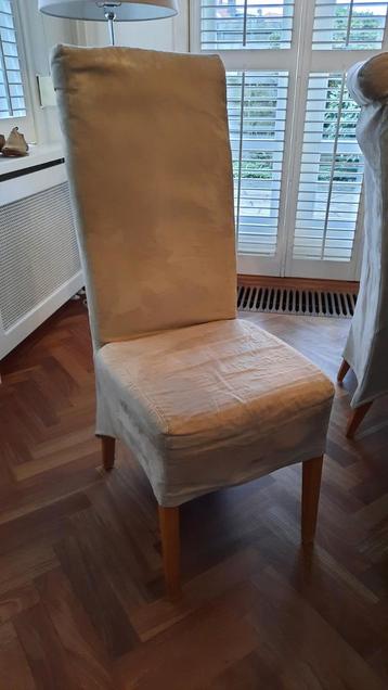 6 eetkamerstoelen, stof, beige, gratis af te halen