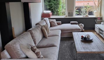 Gratis af te halen! Velvet Hoekbank champagne 4.33 x 1.85