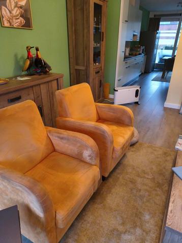 2 Fauteuils Alcantara OKER GEEL GRATIS