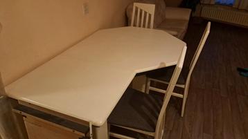 Eethoek met tafel en 5 stoelen - verlengbaar gratis zsm