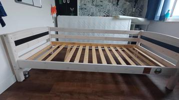 White wash Houten Bed Flexa - Eenpersoons