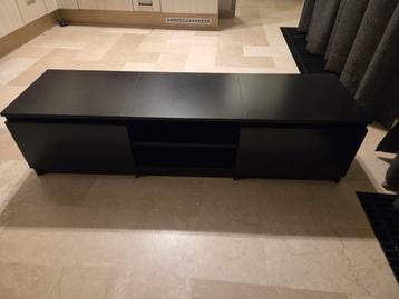 Gratis Zwart houten TV meubel met beschadiging