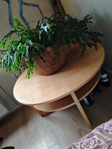 Salon tafel.licht bruin.  Gaat zeker nog een ronde mee.