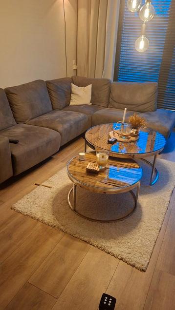 Hoekbank taupe microvezel - gratis af te halen