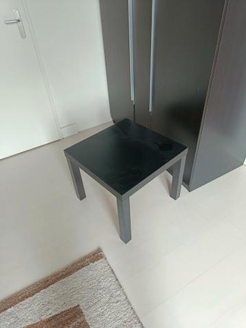 2 Zwarte Houten Bijzettafels 55x55cm