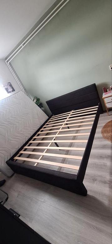 Tweepersoonsbed met stoffen bekleding 160x200 cm