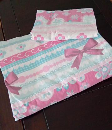 1 persoons dekbedovertrek rose/blauw