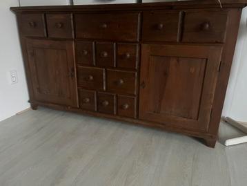 Dressoir massief hard hout onbehandeld