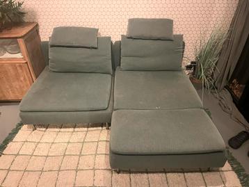 Groene loungebank / chaise longue