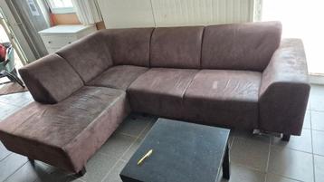 Suede hoekbank