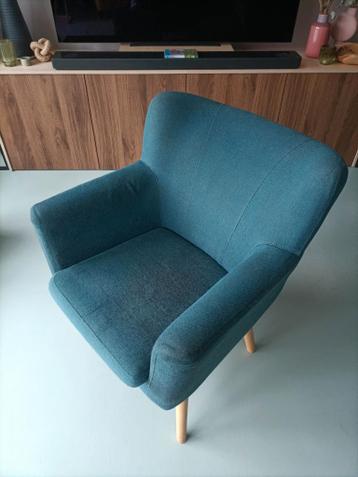 Petrol kleurige fauteuil